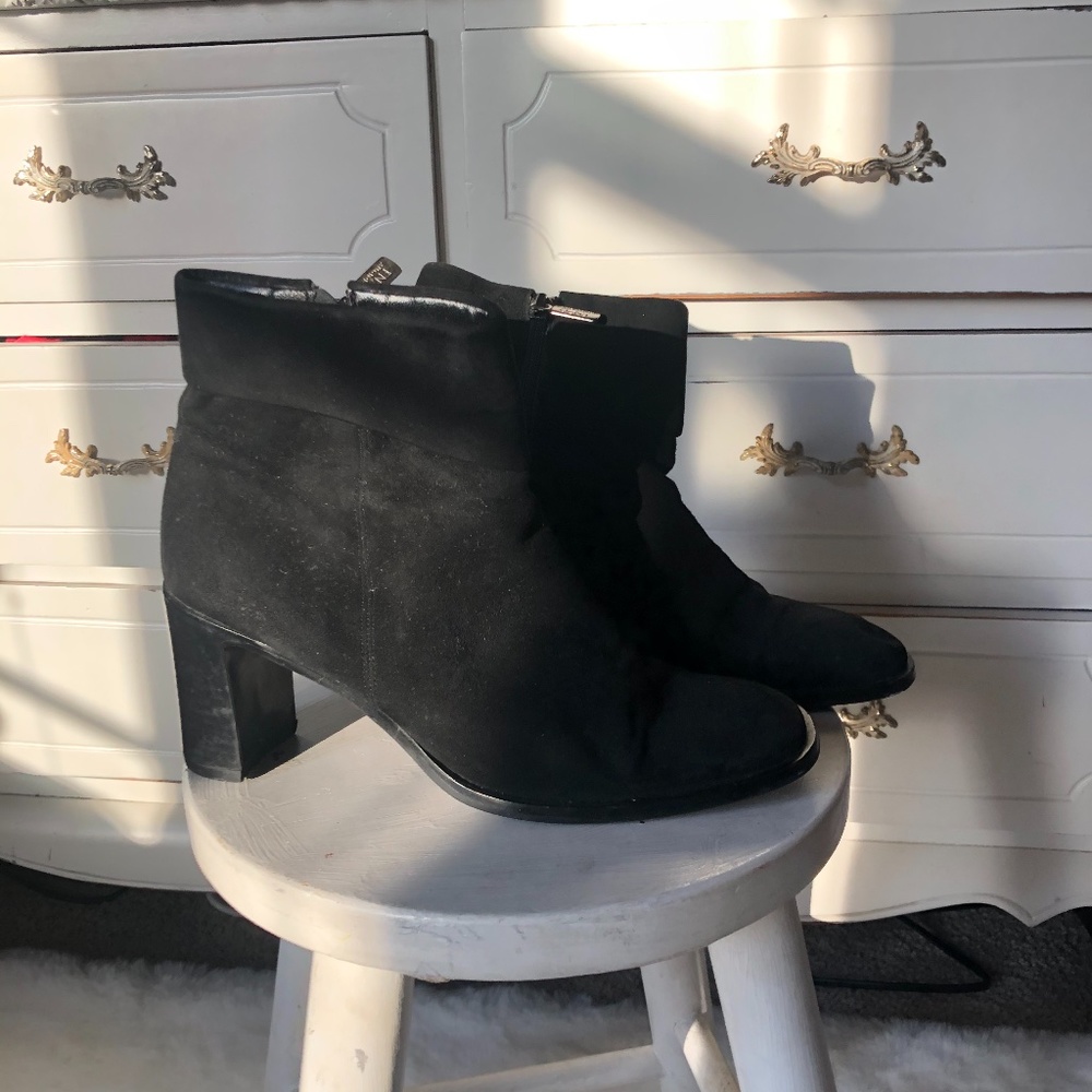 Black Suede Heel Booties 8